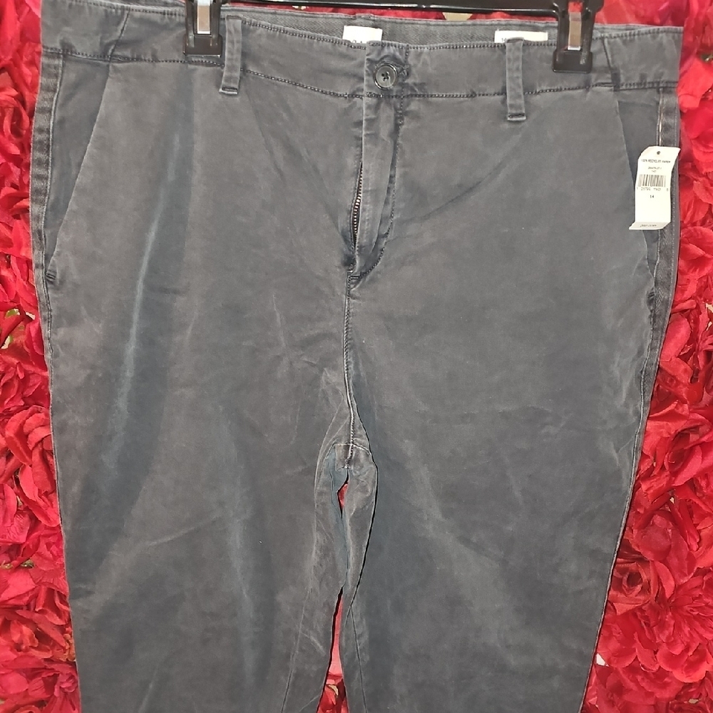 GAP NWT Women's Slate Gray Girlfriend Chinos Size 14
